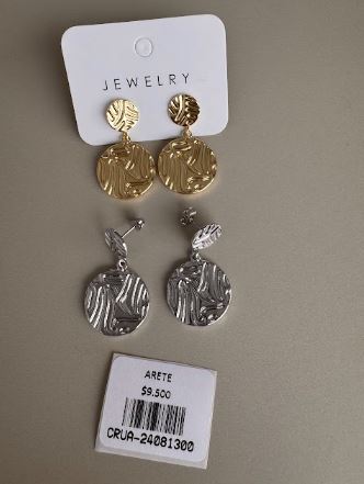 Aretes Colgantes Texturizados Redondos