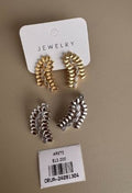 Aretes Hojas Curvas Texturizadas