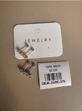 Aretes Topo Balín Set Duo Dorado y Plateado