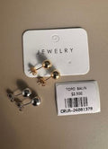 Set Aretes Topo Balín Grande Dorado y Plateado