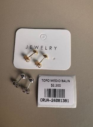 Aretes Topo Medio Balín Liso