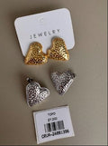Aretes Topo Corazón Martillado
