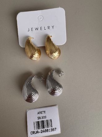 Aretes Gota Texturizada en Relieve