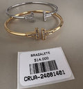 Brazalete abierto con terminales en forma de T y cristales