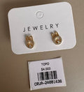 Aretes Topo Silueta Conejo Dorado con Cristales