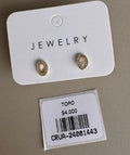Aretes Topo Ovalados con Brillos Claros