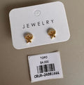 Aretes Topo Estrella con Luna Dorada y Cristales
