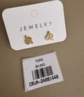 Aretes Topo Serpiente con Brillos