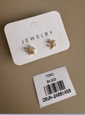 Aretes Topo en Forma de Rama con Brillos