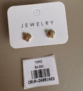 Aretes Topo en Forma de Mariposa con Brillos