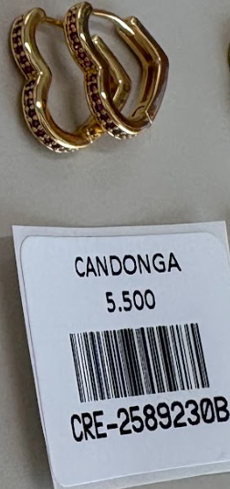 Candonga Mediana de Corazon con Circones Fucsia