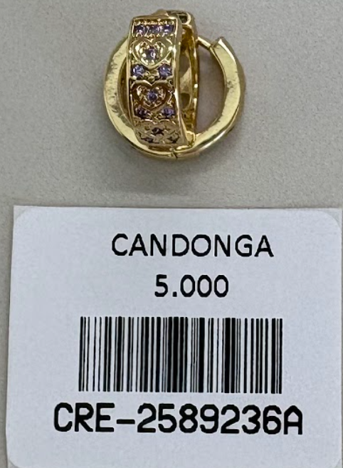 Candonga Pequeña de Corazones con Circones Lila