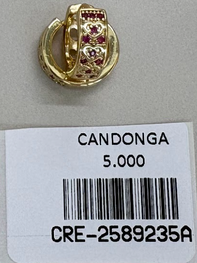 Candonga Pequeña de Corazones con Circones Fucsia