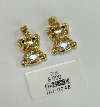 Dije Oso con Piedra Central Brillante