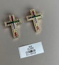 Dije Cruz Multicolor con Piedras Brillantes
