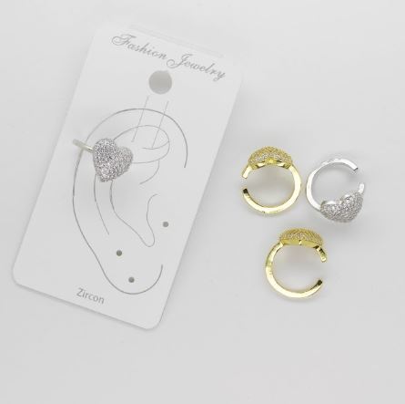 Ear Cuff Corazón con Microcircones