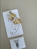 Ear Cuff con Detalles Brillantes en Circones y Relieve