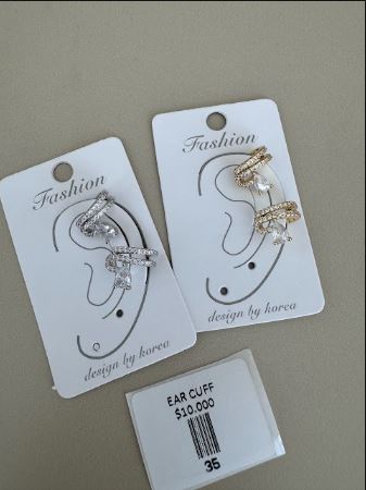 Ear Cuff Doble con Perla y Circones