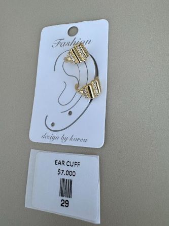 Ear Cuff Texturizado con Relieve y Circones