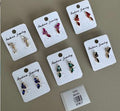 Set de Aretes Topo Multicristal en Diferentes Tonos