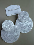 Aretes Circulares Doble Disco Marmoleado