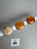 Anillo Redondo con Gema Central Efecto Mármol