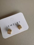 Aretes Topo Rectangulares con Pavé de Brillos