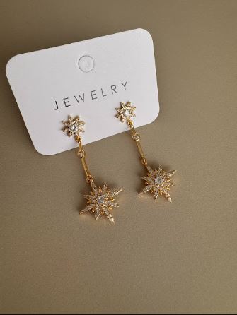 Aretes Colgantes Estrella Brillante