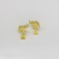 Aretes Dorados Elefante con Detalle Colgante
