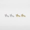 Aretes Cruz Clásica con Incrustaciones Brillantes