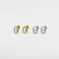 Aretes Rectangulares con Piedra Central