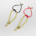 Pulsera Denario Tejida con Dije Religioso y Cruz