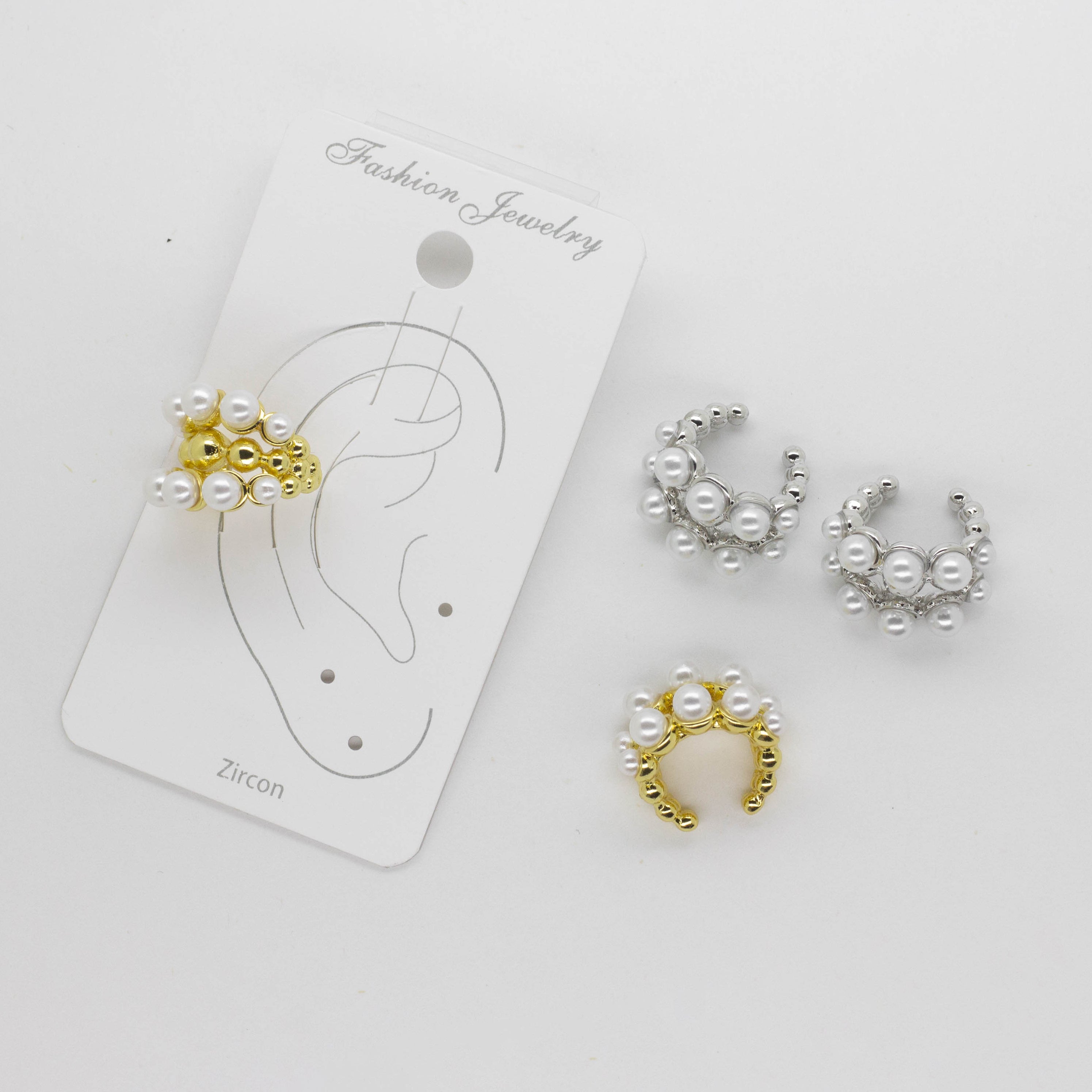 Ear cuff Liso con Perlas Decorativas
