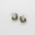 Aretes Semiabiertos Texturizados Bicolor