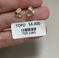 Aretes Topo Geométricos Dorados con Cristales