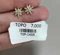 Aretes Topo Estrella Dorados con Cristales Transparentes