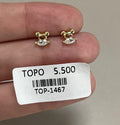 Aretes Topo Silueta Ratón con Cristal Marquesa