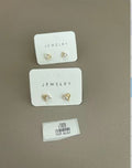 Aretes Topo Corazón con Cristales en Corte Corazón y Pavé
