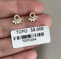 Aretes Topo Círculo con Franja de Cristales Marquesa