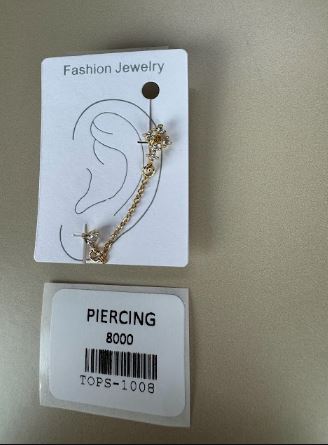 Piercing con Cadena y Flor con Microcircones