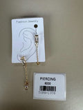 Piercing con Cadena y Circones Rectangulares
